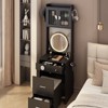 SEVOBAL Vanity Tables Compact Vanity Desk with Mirror Ample Storage and Hidden Stool for Bedroom, Black, 44.88"*24.4"*8.66" - 4 of 4