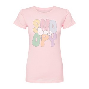 Women's - Peanuts - Sleepy Snoopy Fitted Graphic T-Shirt - 1 of 2