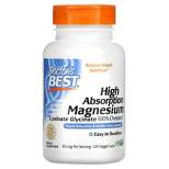 Doctor's Best High Absorption Magnesium, Lysinate Glycinate 100% Chelated, 105 mg per Serving, 120 Veggie Caps