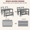 Homhougo Dining Table Set for 4, Modern Kitchen Table with Chairs and Bench Gray - 4 of 4