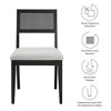 Modway Nimba Dining Chair – Heathered Weave Light Gray Upholstered Side Chair with Wood Legs in Natural Finish - 2 of 4