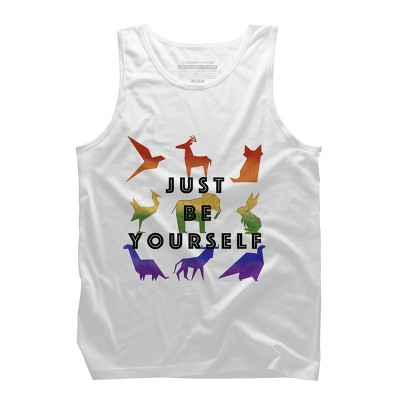 Adult Design By Humans Just Be Yourself Rainbow Origami Animals By Tank Top