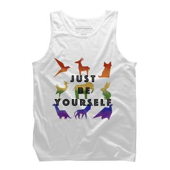 Design By Humans Just Be Yourself Rainbow Origami Animals By Tank Top