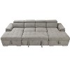 VYNXARIA U Shaped Sleeper Sofa,121 inch Overisze - 2 in 1 Pull Out Bed,Sectional Sleeper Sofa with Double Storage Chaise,Light Gray - 4 of 4