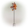 96" Glass/Iron Outdoor Flower Dual Kinetic Spinner Stake Red/Yellow - Alpine Corporation: Yard Art Decor - 3 of 4