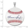 Black Bow Jewelry Sterling Silver Warren Spahn Signature LG Enamel Baseball Pendant - 4 of 4