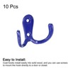 Unique Bargains Wall Zinc Alloy Double Prong Retro Hooks for Hanging - 3 of 4