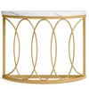Resenkos Entryway Table, Console Sofa Table,Faux Marble Console Table, 43" Half Moon Sofa Entryway Table White - 2 of 4