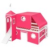 Full Size Loft Bed with Slide, Pink Tent, and Tower - 4 of 4