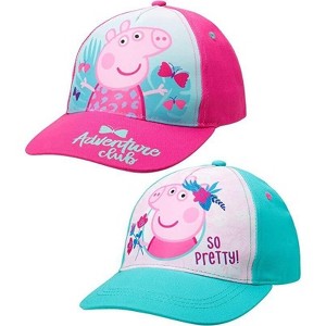 Peppa Pig Girls 2 pack Baseball Hat, Kids Cap for Ages 2-4 - 1 of 3