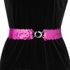 Allegra K Women's Stretchy Skinny Shinny Sequins Decor Elastic Dresses Waist Belts 64cm/25.19" One Piece - 4 of 4