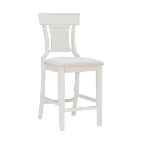 Rylan Handwoven Back Counter Height Barstool White Linon