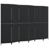 vidaXL Room Divider 6 Panels Black Poly Rattan - 2 of 4