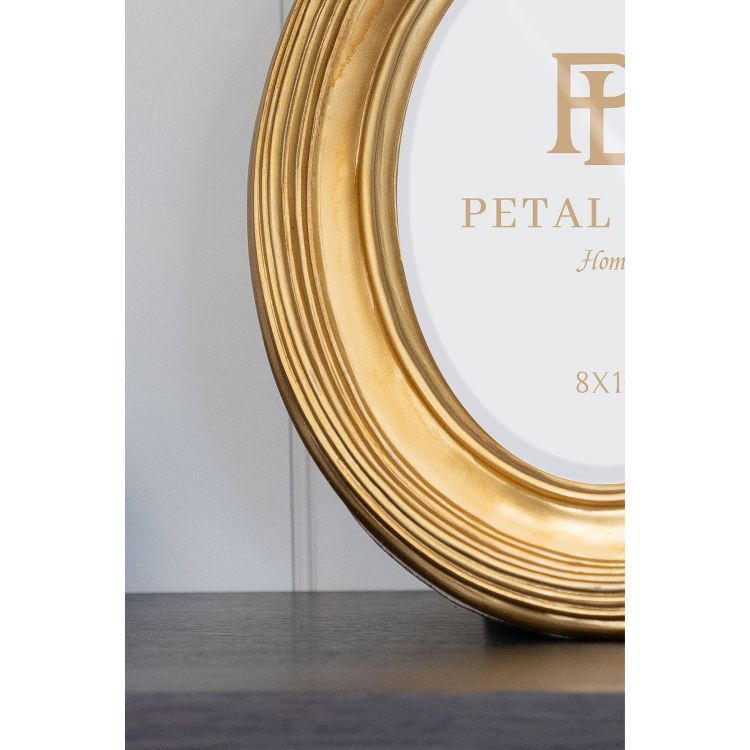 Petal Lane 8&#34;x10&#34; Gold Oval Table Frame: Luxury Resin Easel Back, 5x7 Photo Display, Glam Decor, 3 of 3