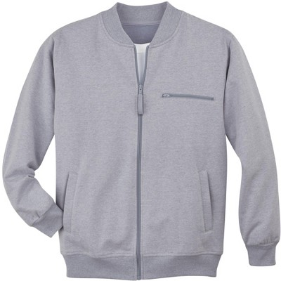Collections Etc Men's Fleece Zip-Front Long Sleeve Jacket with Pockets