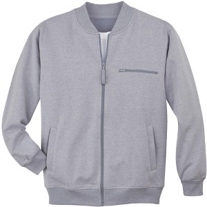 Collections Etc Men's Fleece Zip-Front Long Sleeve Jacket with Pockets - 1 of 4