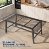63 Large Long Dining Table for 4-6 People, Rustic Wood Kitchen Table with Sturdy Black Metal Legs, Industrial Rectangle Patio Table - 3 of 4