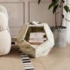 Bencmate Shaped Modern Pet Furniture Cat Carrier Side Table MDF Multi ,Purpose Furniture Antique Wood Color, White(25.98"*13.77"*21.07") - 2 of 4