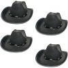 Black Cowboy Hat for Women and Men - 4pcs per pack, Stylish Western Cowboy Hat, Cowgirl Hats, Rodeo Outfit, Felt Cowboy Hat - 4 of 4