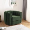 TIRAMISUBEST Swivel Accent Chair - 360¡ã Rotating Upholstered Lounge Chair with Wood Base, Modern Green Velvet for Living Room & Bedroom - 3 of 4