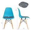 Costway 4PCS Dining Chair Mid Century Modern DSW Chair Furniture W/ Linen Cushion White - 3 of 4