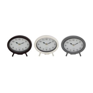 Olivia & May Set of 3 Metal Clocks Black : Silent Iron Table Clocks, Arabic Numerals - 1 of 4