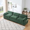 Chenille Modular 3-Seater L-Shaped Sofa with Ottoman, 2 Cushions, Side Pockets, Oversized Faux Fur Upholstery for Living Room and Bedroom - 2 of 4