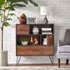 Vintage Living Cabinet Black/Walnut - Buylateral: Mid-Century Modern Accent Cabinet with Fixed Shelves & Drawer - image 3 of 3