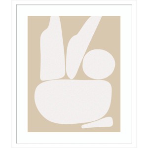 21" x 25" Zen Rock Garden Neutral by The Creative Bunch Studio Wood Framed Wall Art Print - Amanti Art: Modern Lithograph, Hardwood Frame - 1 of 4