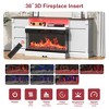 Racxily Modern 3-Sided Glass TV Stand with Electric Fireplace for TVs up to 80", Entertainment Center with LED Lights, Storage Cabinet & Drawers - 4 of 4