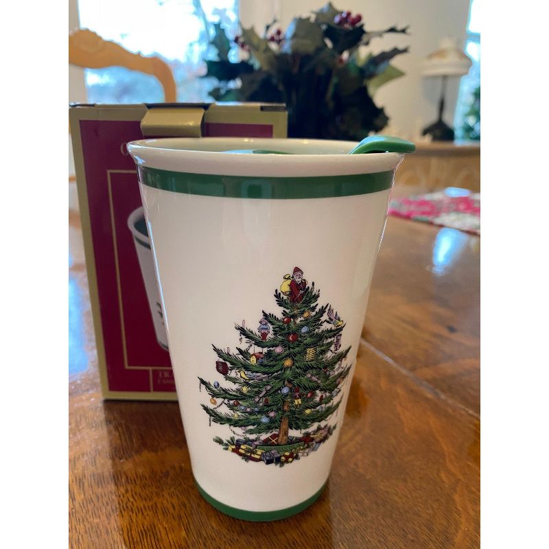 Spode Christmas Tree Travel Mug With Lid, 3 of 4