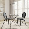 Emma & Oliver Colmar Set of Two Indoor/Outdoor Stacking Thonet Bistro Style Chairs with PE Rattan Seat and Finished Metal Frame - 2 of 4