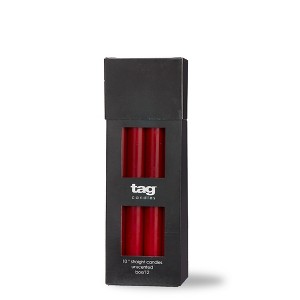 tag Color Studio Single 10" Straight Taper Unscented Smokeless Paraffin Wax Candle Cranberry Burn Time 10 hrs. Sold in Units of 1 - 1 of 2