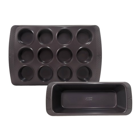 Nutrichef Non-stick Loaf Pan - Deluxe Nonstick Gray Coating Inside And  Outside With Red Silicone Handles : Target