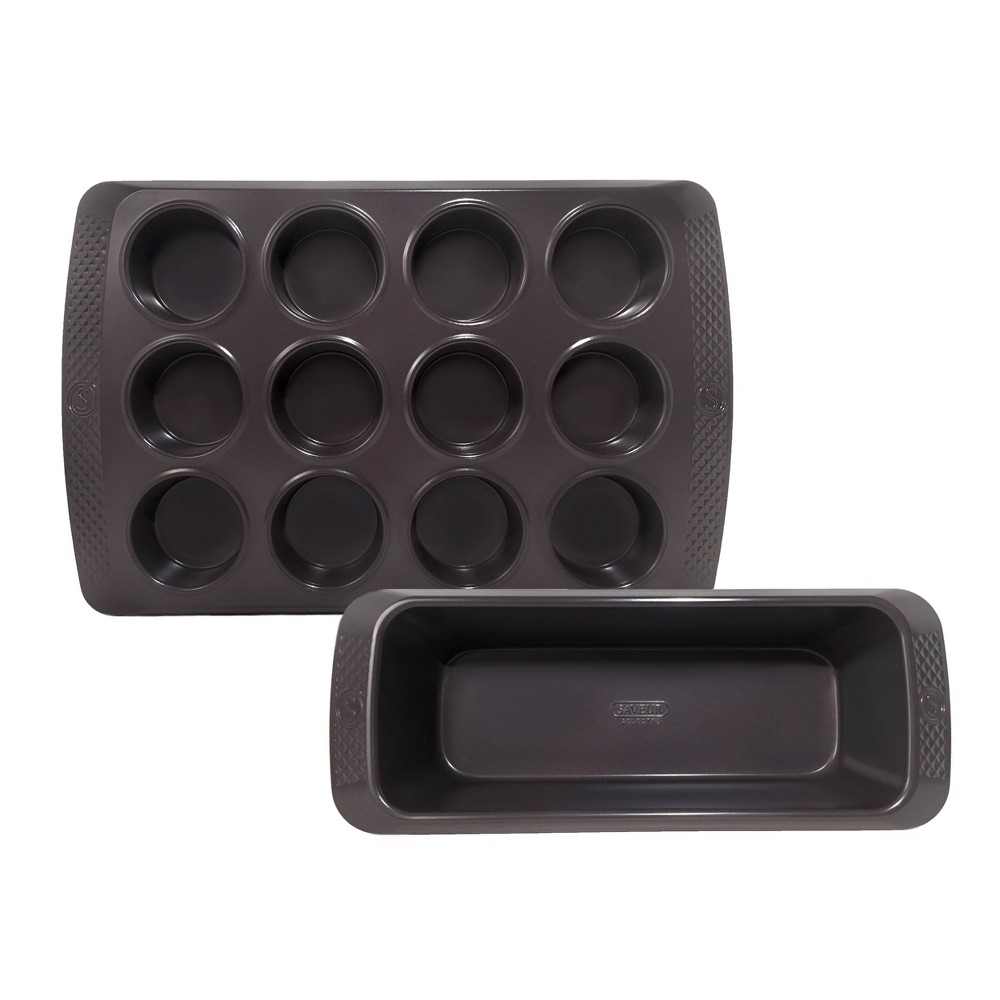 Saveur Selects Non-stick Carbon Steel 12.25x5x2.75 Loaf and 15x9.7x1.2 Muffin Set