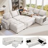 Vipbear Modular Sectional Sleeper Sofa Bed with Pull Out Bed/Reclining BackrestTable/LED Light,7 Seat U-Shaped Sectional Couch Tool-Free Assembly - 2 of 4