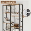 5-Tier Industrial Bookshelf, Vintage Open Display Rack, Rustic Standing Bookcase, Home Office Storage Organizer for Living Room Bedroom, Brown+Black - 4 of 4