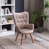 XINGHANZHENXUAN Contemporary Silky Velvet Tufted Button Back Accent Chair, Solid Wood Frame for Living Room, Bedroom - 3 of 4