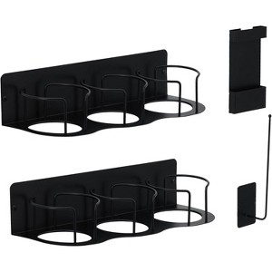 4 Pack Magnetic Water Bottle Holder for Fridge,Magnet Cup Holder Organizer with Tumbler Lid&Straw Organizers,Fits 40&30Oz Cups for Kitchen,Office - 1 of 4