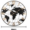 Cesicia 36" Large Black Metal Wall Clock, Modern Silent World Map Wall Clock - 3 of 4