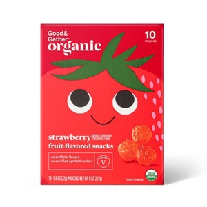 Organic Strawberry Fruit Snacks - 10ct - Good & Gather™ - 1 of 4