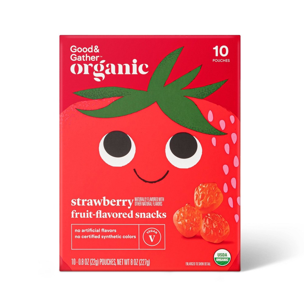 Organic Strawberry Fruit Snacks - 10ct - Good & Gather&trade;