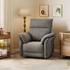 Swivel Power Recliner Chair, Faux Leather Glider Rocker with USB Charging Port, Side Pocket & Double Armrests - 3 of 4