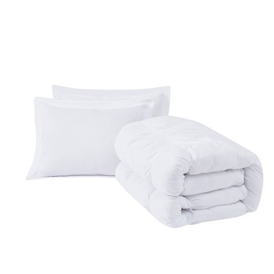 White Full Microfiber Cloud Puffer Comforter Set