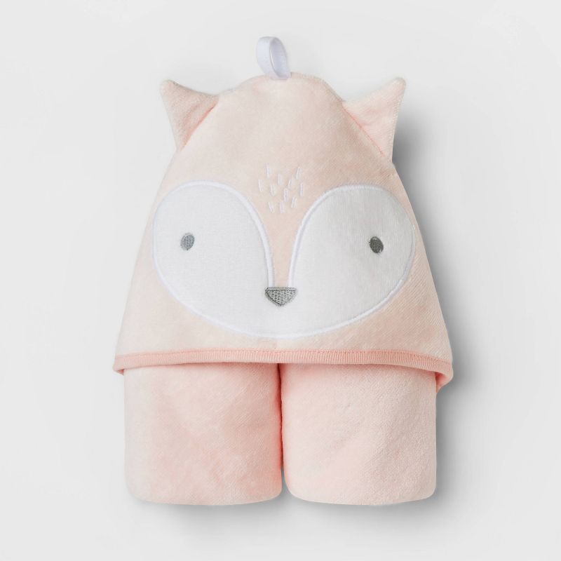 Baby Fox Hooded Bath Towel - Cloud Island&#8482; Pink, 3 of 5