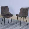 Brassex Set of 2 Fabian Dining Chairs Dark Gray - 3 of 4