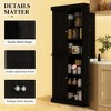 Okak Modern Freestanding Kitchen Food Pantry Cabinet with 4 Doors & Adjustable Shelves,Storage Cabinet Bookcase for Living Room,Kitchen - 4 of 4