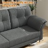 Couches for Living Room, 84 Inch Minimalist Comfy Teddy Velvet Sofa with 2 Removable Pillows, Curved Armrests, Side Pockets Included - 4 of 4