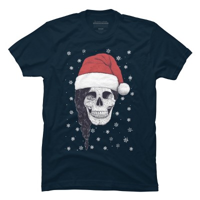 Men's Design By Humans Christmas skull By kodamorkovkart T-Shirt