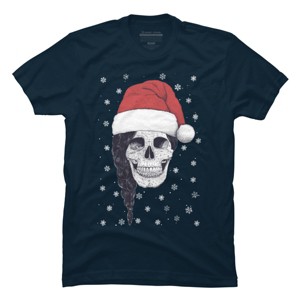 Men's Design By Humans Christmas skull By kodamorkovkart T-Shirt - 1 of 4